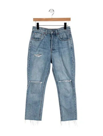 Pre-owned Grlfrnd High-rise Straight Leg Jeans W/ Tags In Blue