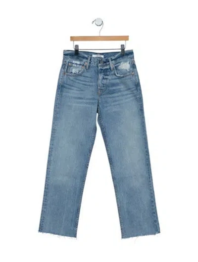 Pre-owned Grlfrnd High-rise Straight Leg Jeans W/ Tags In Blue