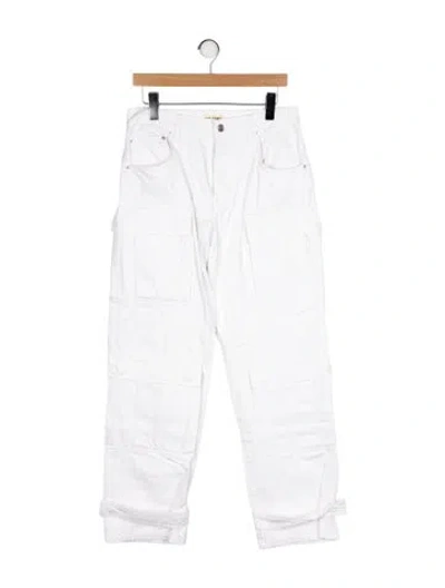 Pre-owned Grlfrnd High-rise Straight Leg Jeans In White