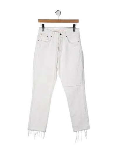 Pre-owned Grlfrnd High-rise Straight Leg Jeans In White
