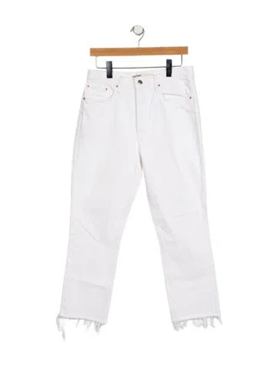 Pre-owned Grlfrnd High-rise Straight Leg Jeans In White