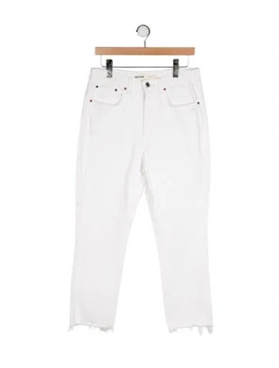 Pre-owned Grlfrnd High-rise Straight Leg Jeans In White