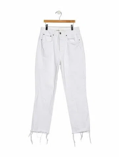 Pre-owned Grlfrnd High-rise Straight Leg Jeans In White