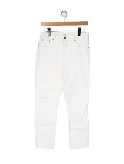 Pre-owned Grlfrnd High-rise Straight Leg Jeans In White