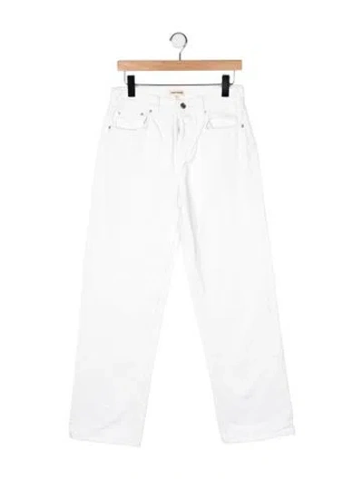 Pre-owned Grlfrnd High-rise Straight Leg Jeans In White