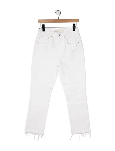 Pre-owned Grlfrnd High-rise Straight Leg Jeans In White