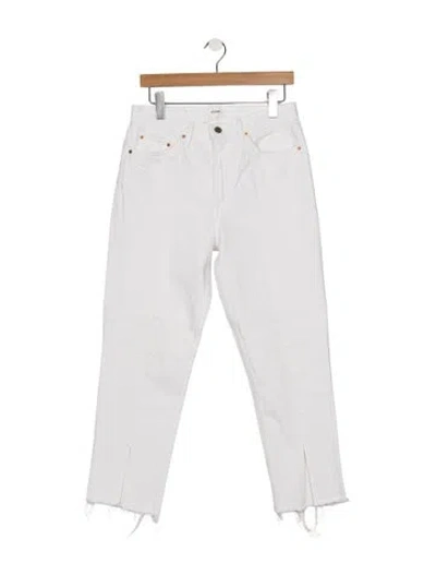 Pre-owned Grlfrnd High-rise Straight Leg Jeans In White