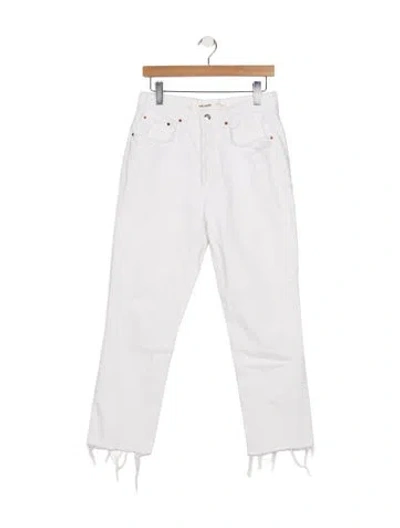 Pre-owned Grlfrnd High-rise Straight Leg Jeans In White