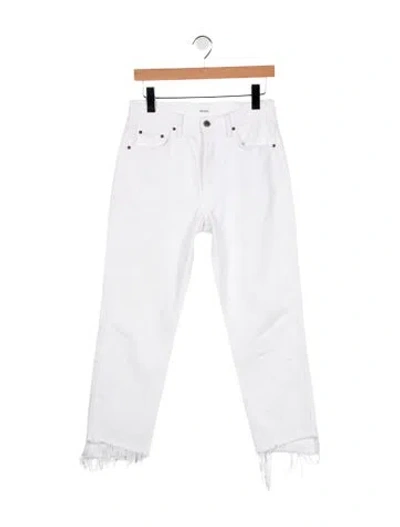 Pre-owned Grlfrnd High-rise Straight Leg Jeans In White