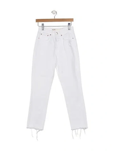 Pre-owned Grlfrnd High-rise Straight Leg Jeans In White