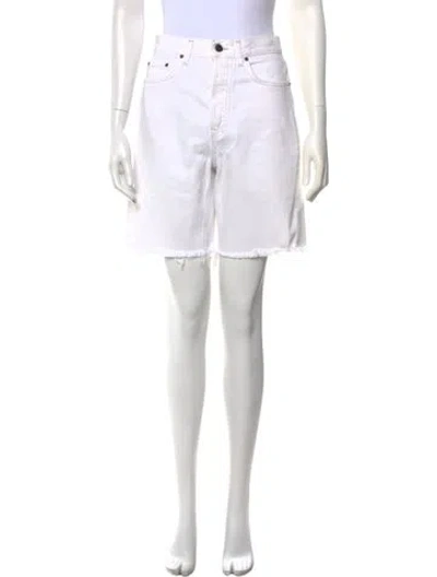Pre-owned Grlfrnd High-rise Straight Leg Jeans In White