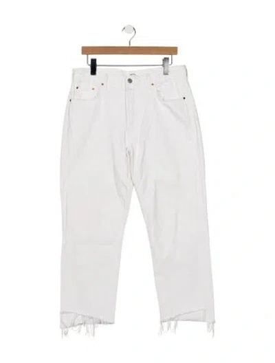 Pre-owned Grlfrnd High-rise Straight Leg Jeans In White