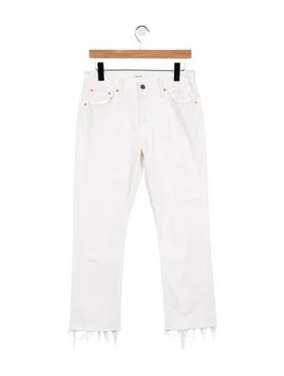 Pre-owned Grlfrnd High-rise Straight Leg Jeans In White