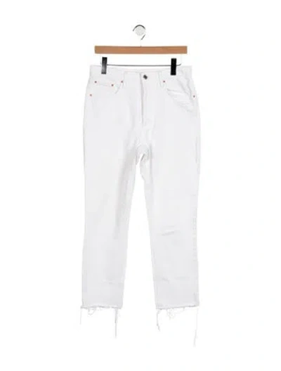Pre-owned Grlfrnd High-rise Straight Leg Jeans In White