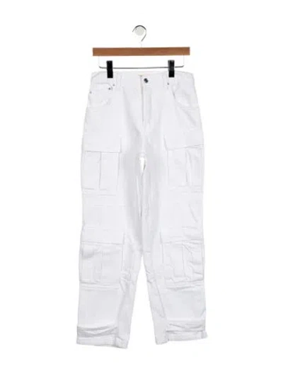 Pre-owned Grlfrnd High-rise Straight Leg Jeans In White