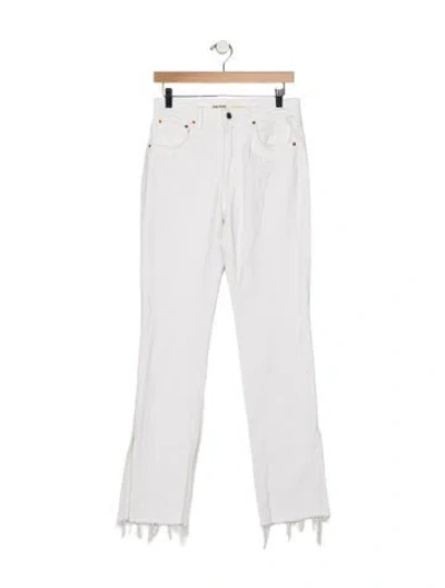 Pre-owned Grlfrnd High-rise Straight Leg Jeans In White