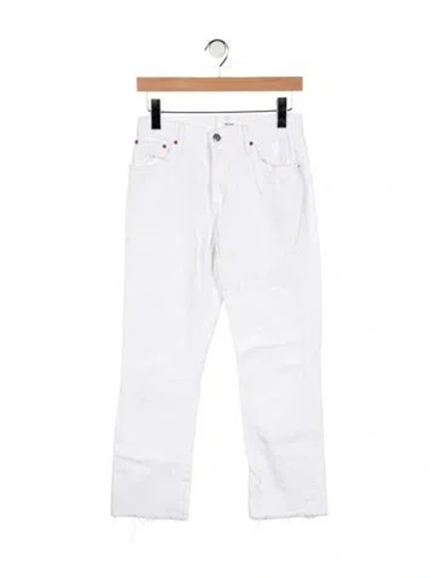 Pre-owned Grlfrnd High-rise Straight Leg Jeans In White