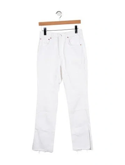Pre-owned Grlfrnd High-rise Straight Leg Jeans In White