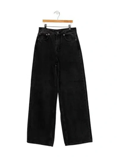 Pre-owned Grlfrnd High-rise Wide Leg Jeans In Black