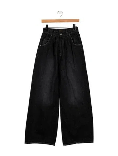 Pre-owned Grlfrnd High-rise Wide Leg Jeans In Black
