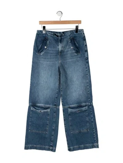 Pre-owned Grlfrnd High-rise Wide Leg Jeans In Black