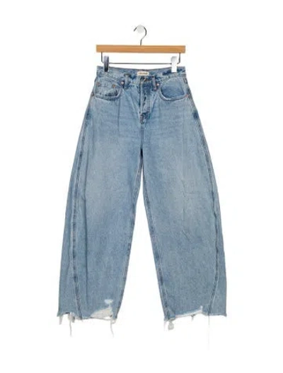 Pre-owned Grlfrnd High-rise Wide Leg Jeans In Blue