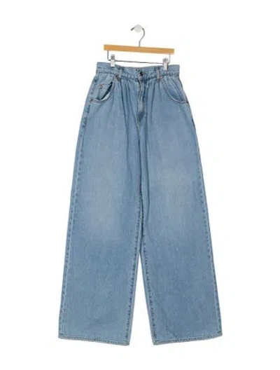 Pre-owned Grlfrnd High-rise Wide Leg Jeans In Blue