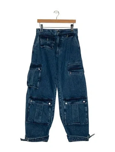 Pre-owned Grlfrnd High-rise Wide Leg Jeans In Blue