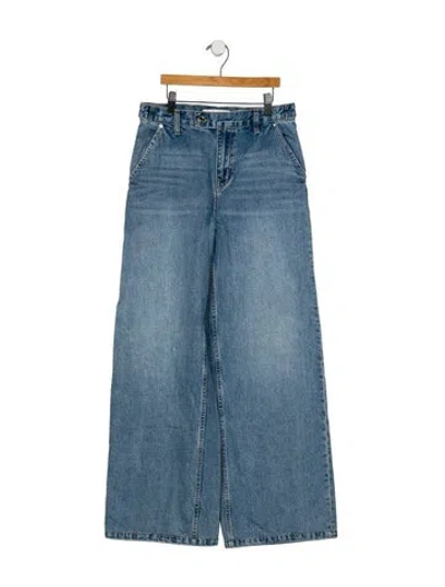 Pre-owned Grlfrnd High-rise Wide Leg Jeans In Blue