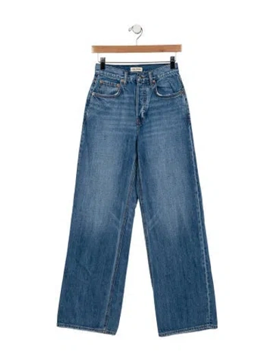 Pre-owned Grlfrnd High-rise Wide Leg Jeans In Blue