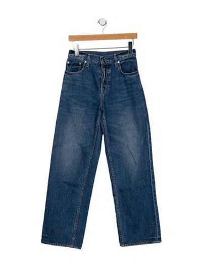 Pre-owned Grlfrnd High-rise Wide Leg Jeans In Blue