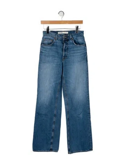 Pre-owned Grlfrnd High-rise Wide Leg Jeans In Blue