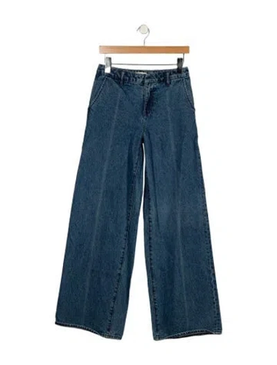 Pre-owned Grlfrnd High-rise Wide Leg Jeans In Blue