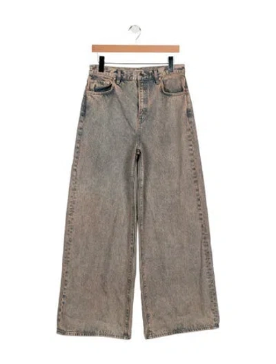 Pre-owned Grlfrnd High-rise Wide Leg Jeans In Blue