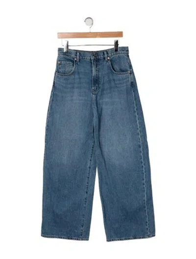 Pre-owned Grlfrnd High-rise Wide Leg Jeans In Blue