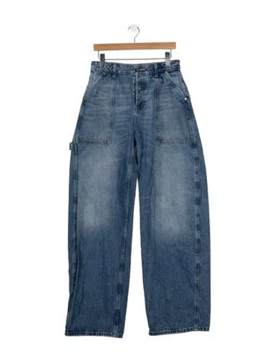 Pre-owned Grlfrnd High-rise Wide Leg Jeans In Blue
