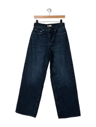 Pre-owned Grlfrnd High-rise Wide Leg Jeans In Blue