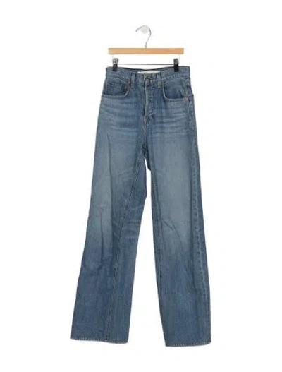 Pre-owned Grlfrnd High-rise Wide Leg Jeans In Blue