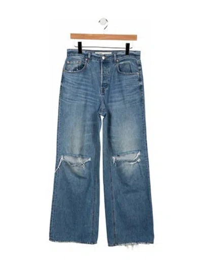 Pre-owned Grlfrnd High-rise Wide Leg Jeans In Blue