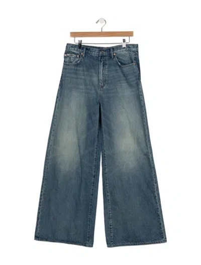 Pre-owned Grlfrnd High-rise Wide Leg Jeans In Blue