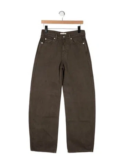 Pre-owned Grlfrnd High-rise Wide Leg Jeans In Green