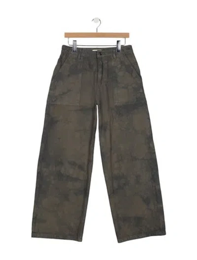 Pre-owned Grlfrnd High-rise Wide Leg Jeans In Green