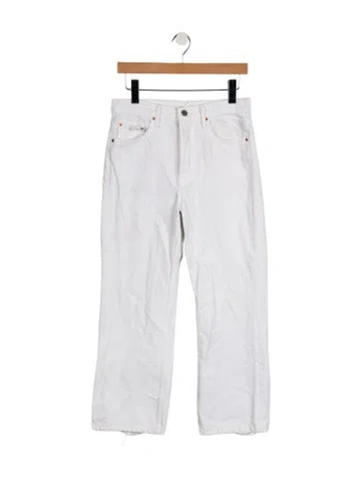 Pre-owned Grlfrnd High-rise Wide Leg Jeans In White