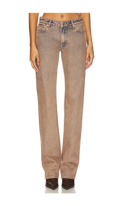 Grlfrnd Isabel Low Rise Straight Jeans In Calico