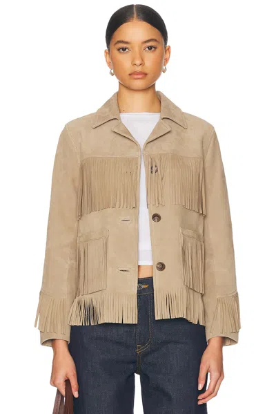 GRLFRND JONI SUEDE FRINGE JACKET