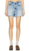 Grlfrnd Hayden Low Rise Boyfriend Short In Bowery In Blue