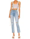 Grlfrnd Karolina High Rise Straigh Crop Jeans In Point Loma In Blue