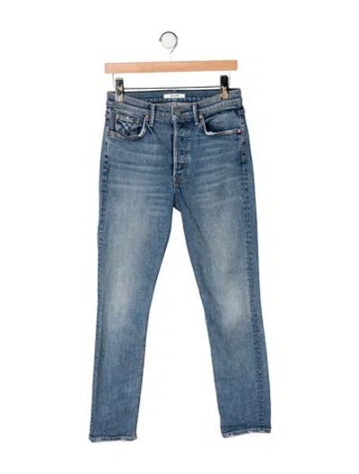 Pre-owned Grlfrnd Karolina Straight Leg Jeans In Blue