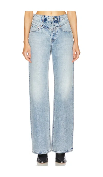 Grlfrnd Katya Seamed Loose Wide Leg Jeans In Azusa