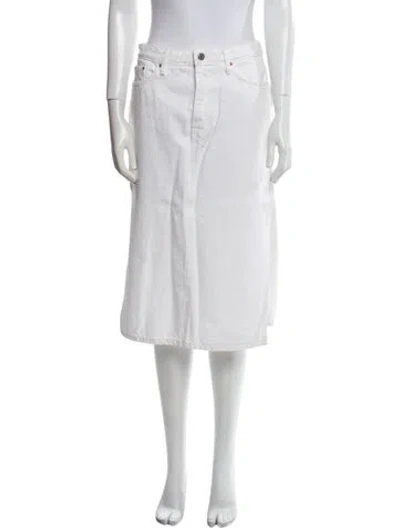 Pre-owned Grlfrnd Knee-length Skirt In White